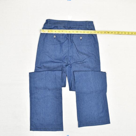 NEW Loft Women's Wide Leg Pants Solid Zip Cotton Blend Blue Size 4 Ann Taylor - Picture 4 of 8